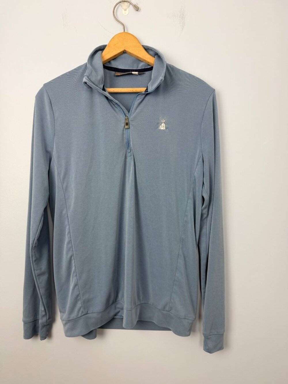 KJUS Mens Kallen Quarter-Zip Pullover Blue UPF 50+ Size S Oyster Harbors